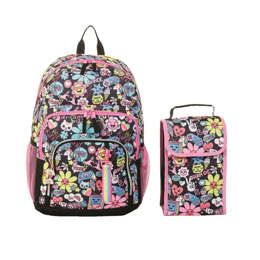 Ensemble Sac à dos et boîte à lunch, Fleurs 