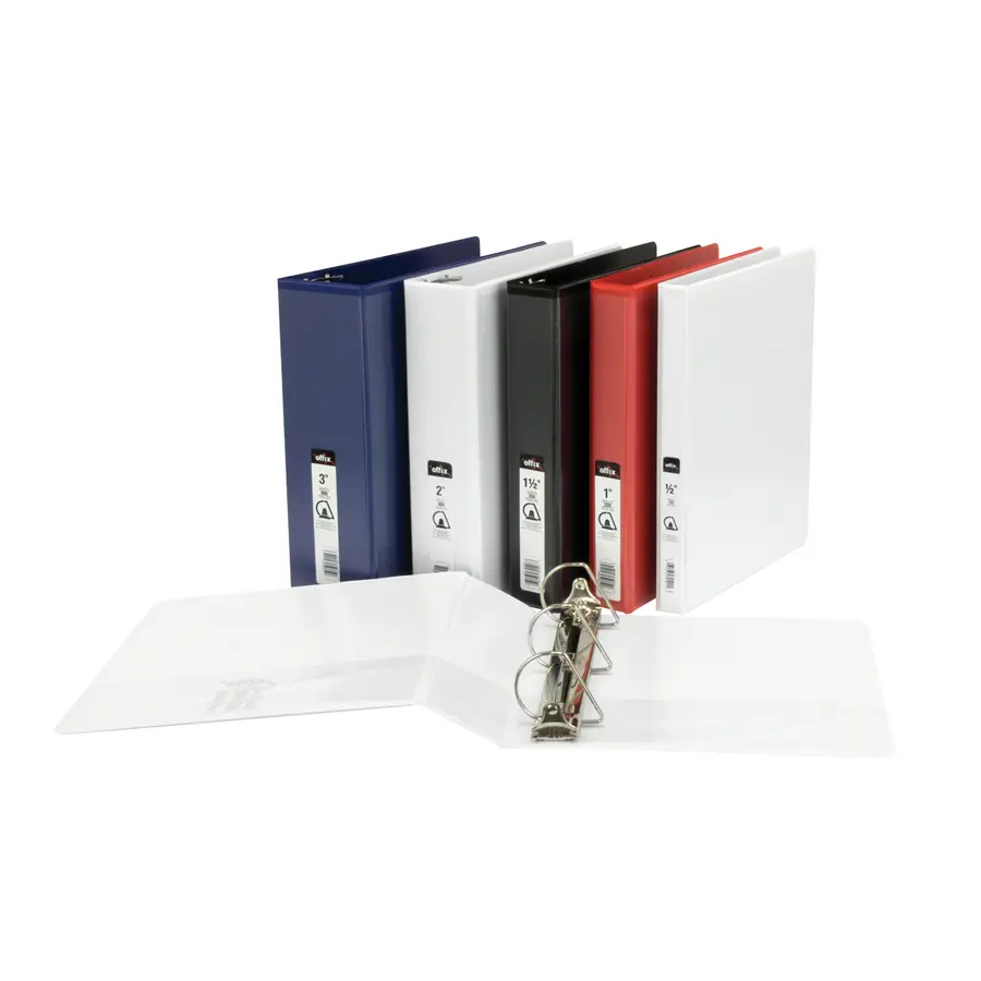 Binder witn inside and outside sleeves, 1.58 cm (0.5"), White