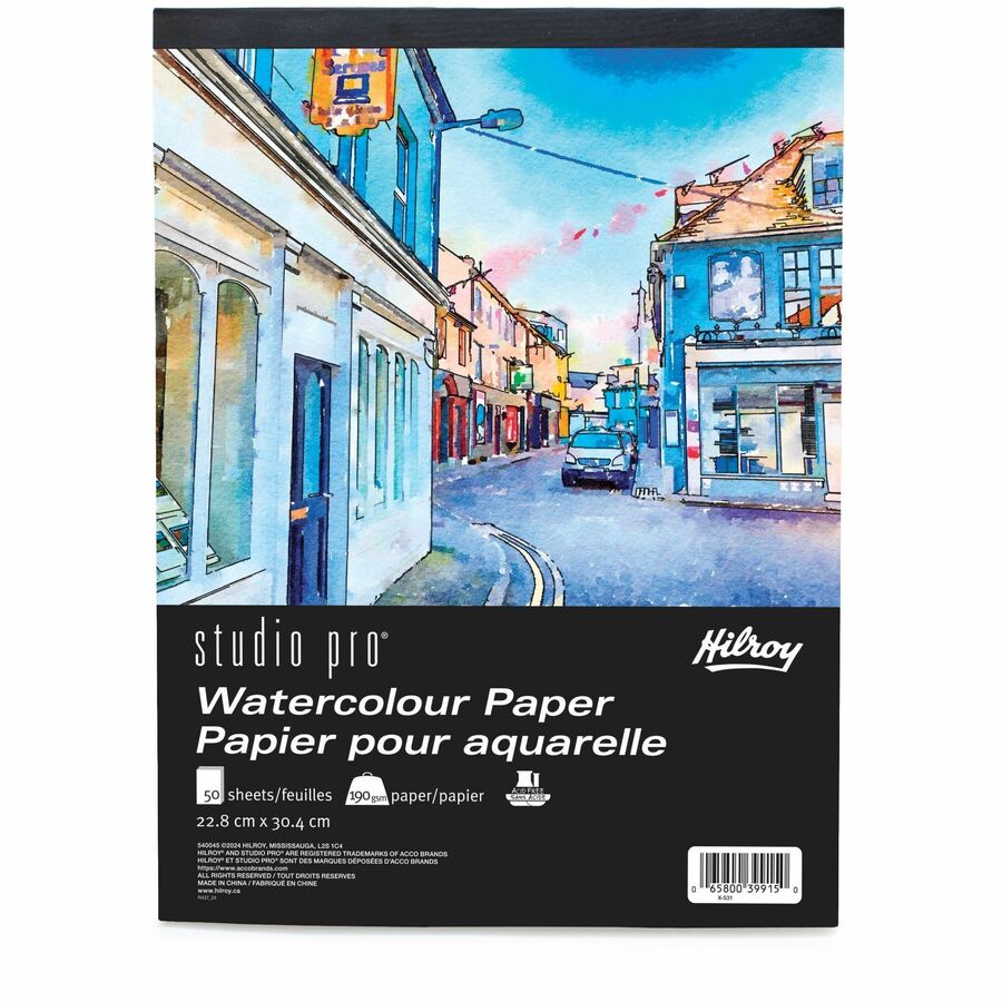 [836959] Carnet pour aquarelle Studio Pro, 160 gsm, 9" X 12", 50 feuilles