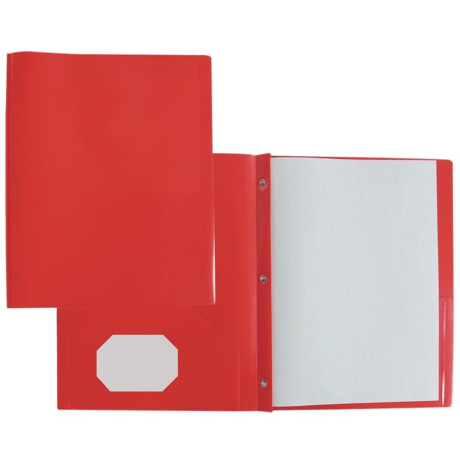 Duo-tang Plastique souple avec attaches et pochettes