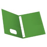 [678243] Duo-tang Carton texturé avec att. et pochettes (Vert)