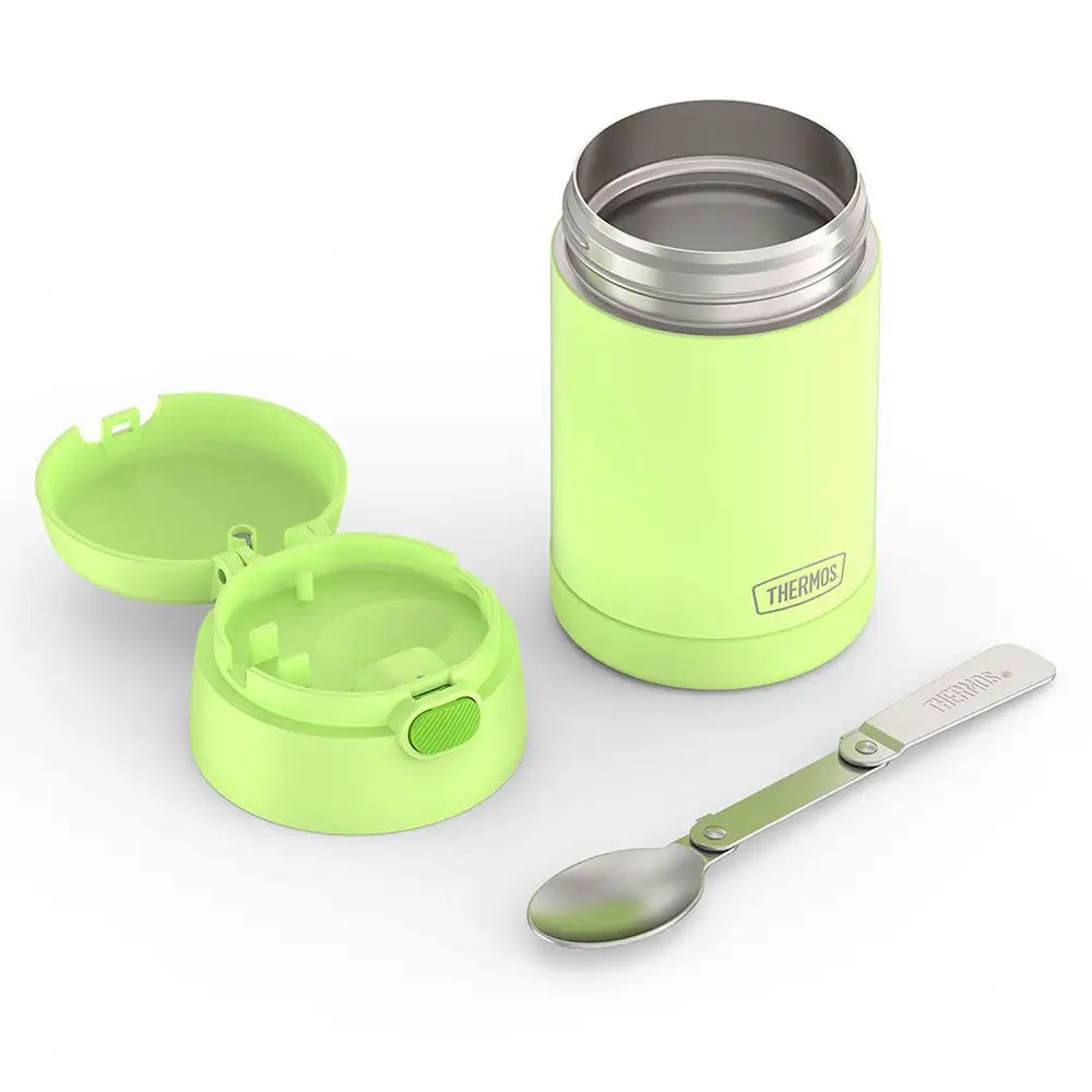 [836779] Thermos Stainless Steel FUNtainer® Food Jar with Folding Spoon, 470 ml (Green)