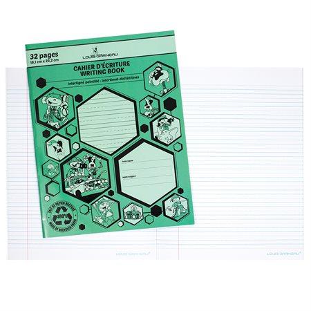 [681502] Louis Garneau Writing Book, Interlined & Dotted (LG10) (Green)