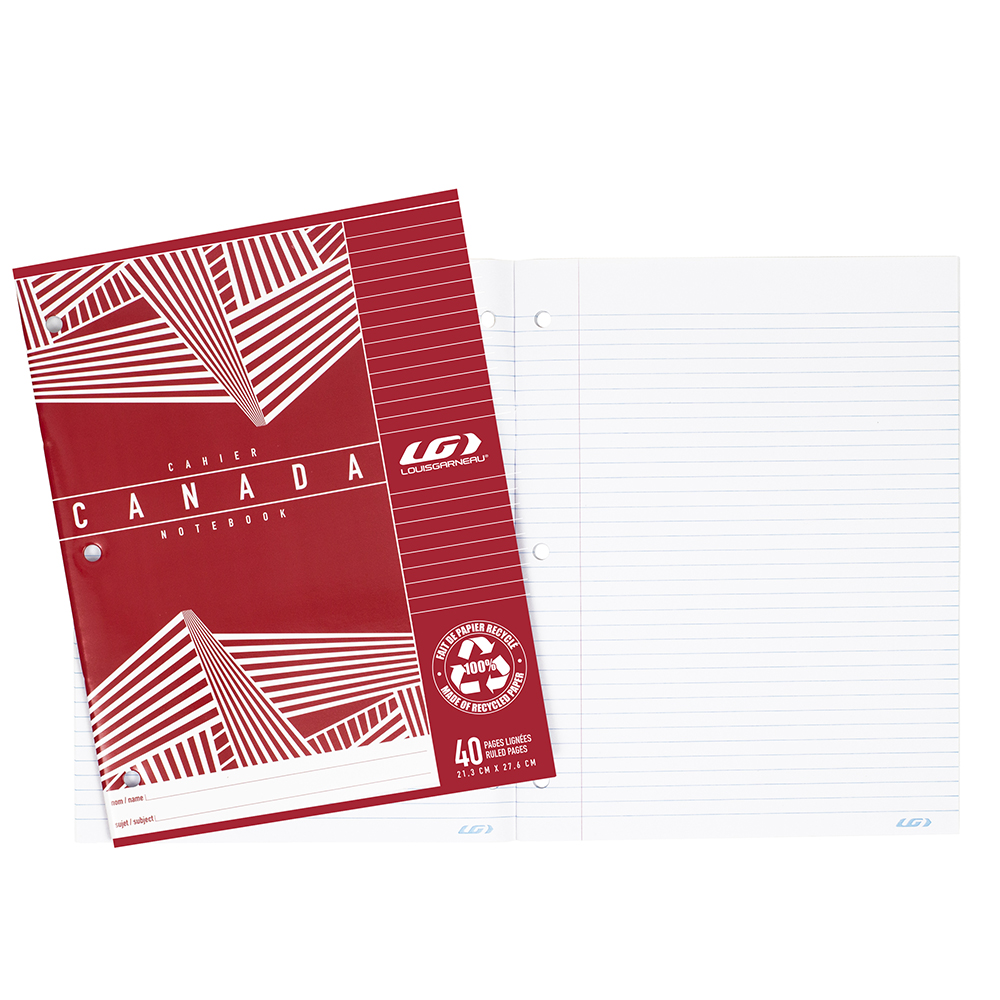 [G137] Louis Garneau Notebook, Lined, 40 pages (#412315) (Red)