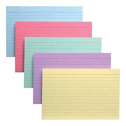 [746016] Oxford Ruled Index Cards, 4 x 6 inches, Multi-colored (Pkg 100)
