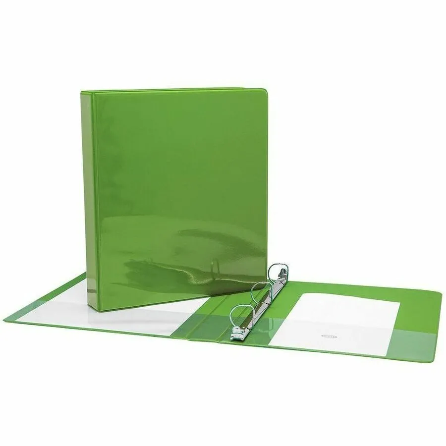 Binder with inside and outside sleeves, D rings, 2.54 cm (1"), Green