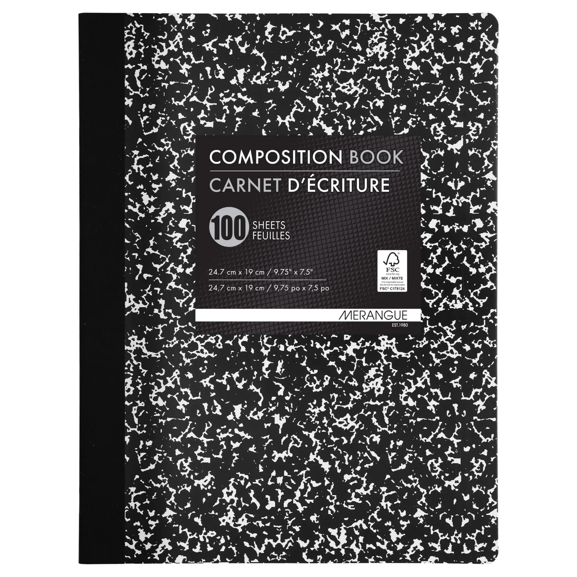[1038-3040] Cahier de composition 9¾ po x 7½ po (200 pages), lignage large